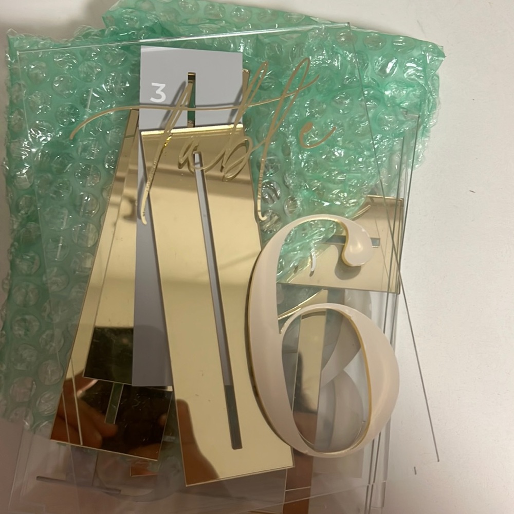 Table Numbers for Wedding 1-6